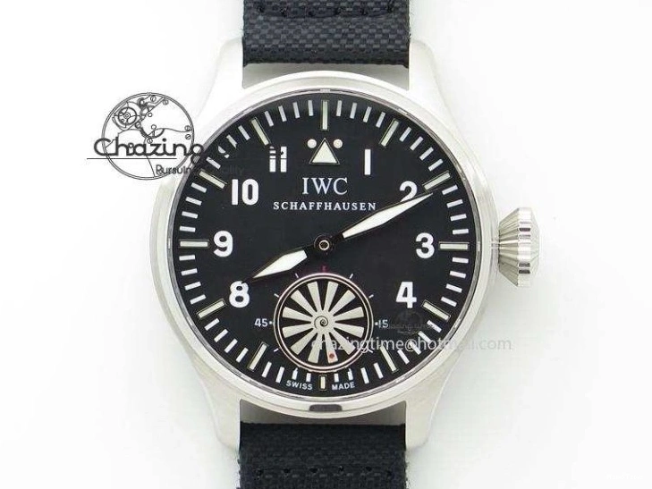 MIROTIME 0503 Big Pilot IW510301 Satin-Polished RG YLF Best Edition Black Dial On Leather Strap A Flexible 7222